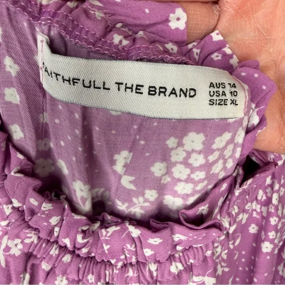 Faithfull The Brand Gombardy Mini Dress in Stevie Floral Size XL / US 10 Purple - Picture 6 of 14